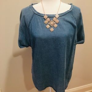 🆕 velvet heart denim shirt